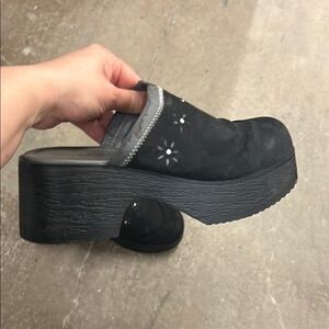 Black Platform Clogs vintage 90s y2k chunky mules lower eastside